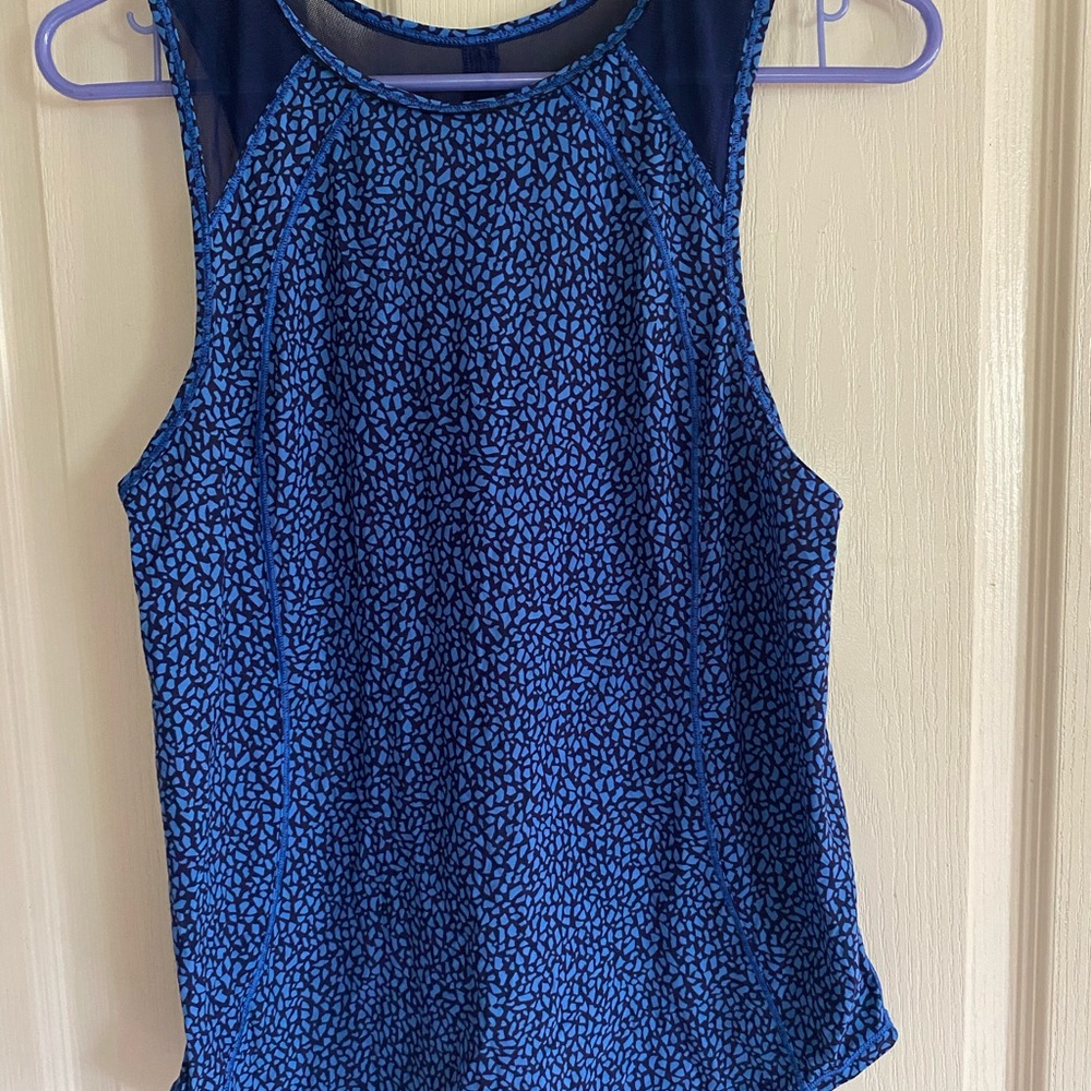 Lululemon Athletica Blue Patterned Tank Top